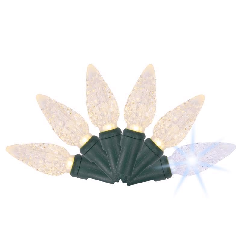 Celebrations Platinum LED C6 Warm White 50 ct String Christmas Lights 25 ft.