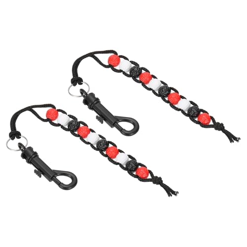 PATIKIL ゴルフビーズスコアカウンター ゴルフストロークカウンタービーズ 2個 クリップ付き ゴルフアクセサリー 女性 男性 ゴルファー用 ストロークカウント レッド/黒/ホワイト