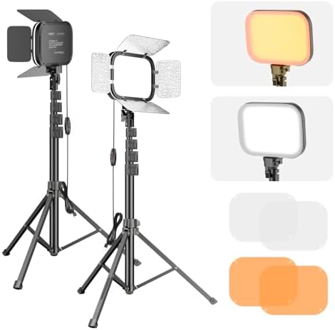 EMART 2-Pack LED Video Light, Portable 3000-5500K CRI97+ Studio L...