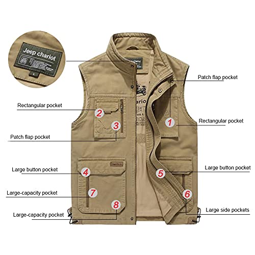 Gilet da Uomo Giacca Casual da Esterno con Gilet