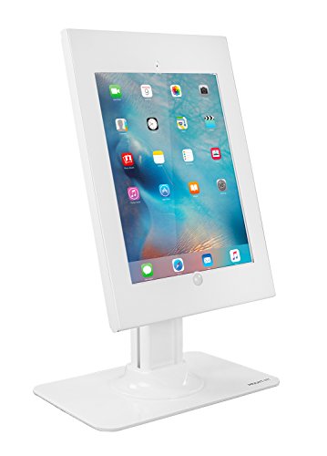 Mount-It! Anti-Theft iPad Pro Kiosk Mount - Secure iPad Pro POS Stand, Rotating Tablet Enclosure Stand, iPad Pro 12.9 Desk Mount, Tilting iPad Pro Counter Stand for iPad Pro 12.9 White MI-3771W-XL