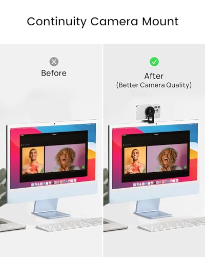 SODI kompatibel mit MagSafe Einstellbare Monitor-Halterung mit Magnet-Handyhalterung, für Laptop, Apple Studio Display, MacBook/iMac, für iPhone 17/16/15/14/13/12 Kamera, Schwarz