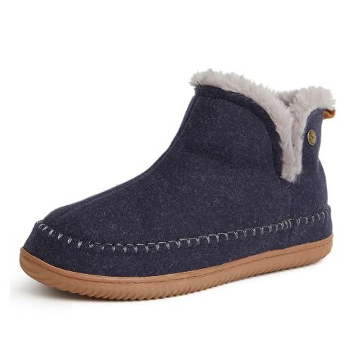 Image of Dearfoams Men's Memory Foam Indoor House Slippers Brixen Ankle Boot House Shoes - Gifts for Men