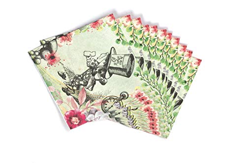 Alice In Wonderland Party Supplies - Huge 40 Napkins Pack - Vintage Floral Design - Perfect For Mad Hatter Tea Party, Birthday Party And Baby Showers #TOP6