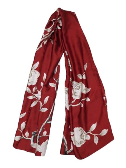 Image of MALINA Women's Polyester Silk Satin Stole Scarf - Soft Lightweight Fashion Wrap, Elegant Floral & Gradient Design, summer stole,Scarf For Women,Premium Stole,Large Size 180x90 cm'