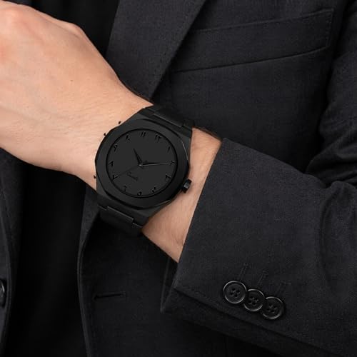 Image of CERO Men's Black Analog Watch | Lightweight Silicone Strap | Arabic Numerals & Minimalist Dial | Casual & Stylish Wrist Watch