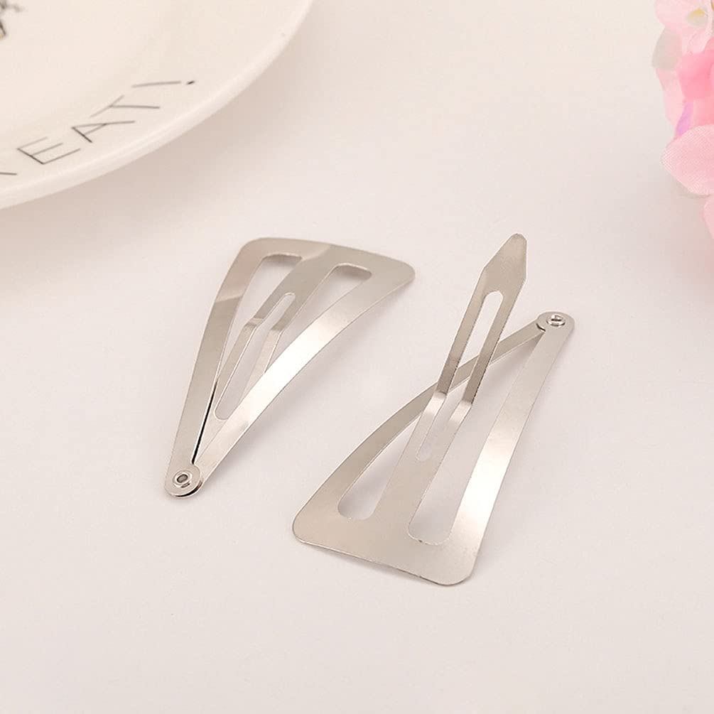 20 Pcs Triangle Shaped Metal Snap Hair Clips No Slip Barrettes Hair Accessories for Girls and Women (Silver) image 3