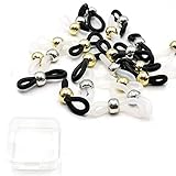 【BEAUTY PLAYER】12ペア/セット 21x4.2mm マスクチェーン グラスチェーン メガネチェーン メガネ留め具 グラスコードパーツ 眼鏡チェーン 接続用ゴム 眼鏡補助物 透明クリア 柔軟性あり 使用簡単 アクセサリーパーツ 手芸 クラフト DIY用品 バレンタイン ギフト ホワイトデー プレゼント(丸カン)