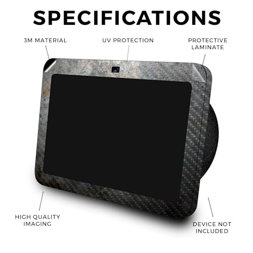 Image of Carbon Fiber Skin Compatible with Amazon Echo Show 8 (3rd Gen, 2023) - Shadow Concrete - Premium 3M Vinyl Protective Wrap Decal Cover - Easy to Apply | Crafted in The USA by MightySkins