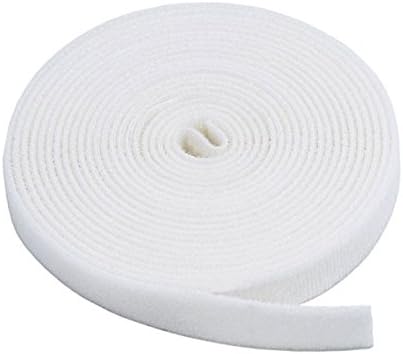 Monoprice Hook and Loop Fastening Tape - 5 Yards Per Roll, 0.75in, White