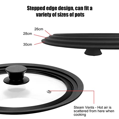 Universal Lid for Pots Pans and Skillets Fits 26cm, 28cm & 30cm Diameter Cookware - Image 2