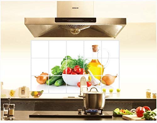 Jaamso Royals Fruits and Vegetable Design Oil Proof Decal Heat-Resistant Aluminum Foil Kitchen Tile Wall Sticker (45 CM X 75 CM) 2
