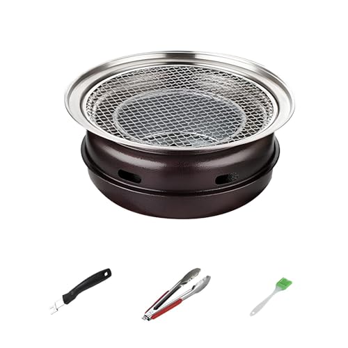 genérico Parrilla de carbón extraíble Estilo Coreano, miniparrilla portátil, fácil de Montar y Limpiar, compacta para Acampar y cocinar en el Patio (tamaño Grande A)