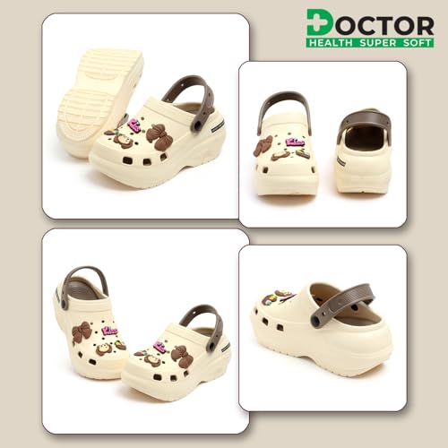Image of DOCTOR HEALTH SUPER SOFT Women's Cartoon Charm Clogs | Lightweight EVA Slip-On Sandals | Breathable Anti-Slip Casual Garden Shoes for Boys Girls Indoor Outdoor Everyday Wear