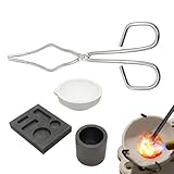 Kit de fusión de oro, juego de fundición resistente al calor, diseño de molde de fundición de 4 piezas, herramienta de crisol de grafito de alta temperatura, kit de formación de metal con estilo de