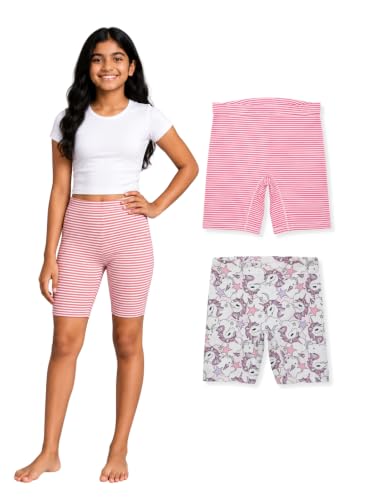 Image of mackly Girls Inner Shorts (Pack of 2) | 2-in-1 Seamless Panty Shorts with Gusset | Soft Breathable Base Layer for Dresses, Skirts