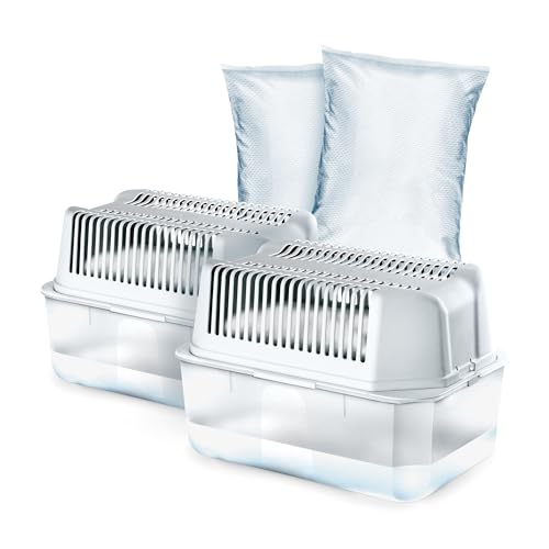 HUMYDRY - Pack 2 Aparatos Antihumedad Magnum + 2 Recambios 1 kg Neutro - Elimina Humedad Ambiental - Ideal para Espacios Grandes - Sin Electricidad - Previene Condensación y Malos Olores