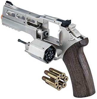 Lancer Tactical Bo Manufacturer Chiappa Rhino Revolver 50DS .357 Magnum Style Airsoft Pistol Silver 330 FPS