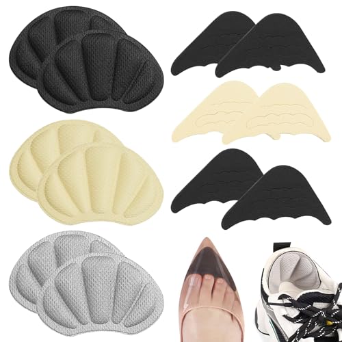 12 Taloneras para zapatos, almohadillas ajustables para los dedos, plantillas de relleno de zapatos almohadillas para talones reducir talla zapato Contra Rozaduras Talón para Hombres y Mujeres