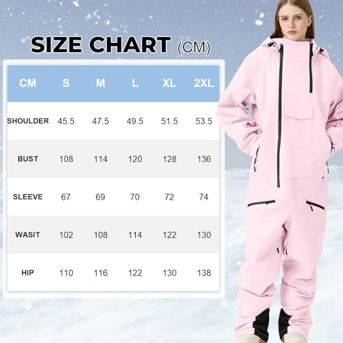 HOUZONIY Einteiler Skioverall Damen Schneeanzug Skioverall Skifahren Skianzüge Overall Jumpsuit Frauen Snowboard Skisuit Outdoor Sport(Schwarz M)