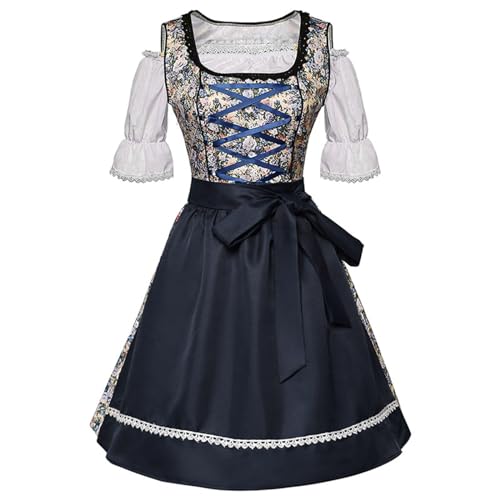 Vestido Dirndl tradicional para mujer con blusa y delantal Oktoberfest