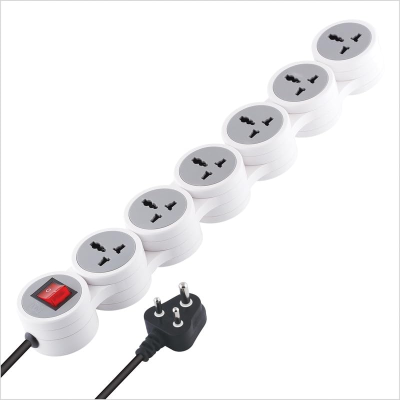 MX Surge Protector & Spike Guard with 4 Universal Socket Master Switch Power Indicator Built-in Fuse with Circuit Breaker (6 Socket/Power Strip/Circuit Breaker/20Amp, 3 MTR)-image-43
