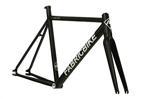 FabricBike Light - Quadro para bicicleta Fixie, Fixed, Single Speed, quadro e garfo Alumínio, 4 cores, 3 tamanhos, 2,45 kg. (Light Matte Black, M - 54 cm)