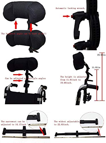 Repose-tête fauteuil roulant réglable universel et coussin oreiller cervical PU - 5