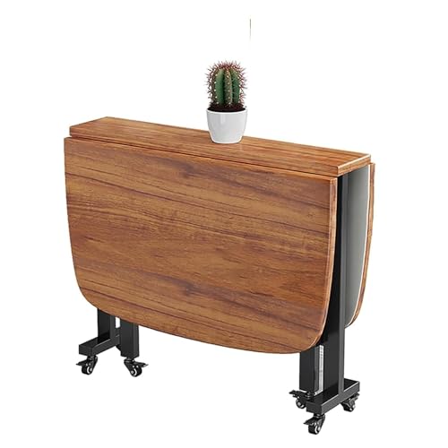 Mesa de comedor plegable multifuncional con 6 ruedas, ampliable para espacios pequeños, mesa de cocina rectangular