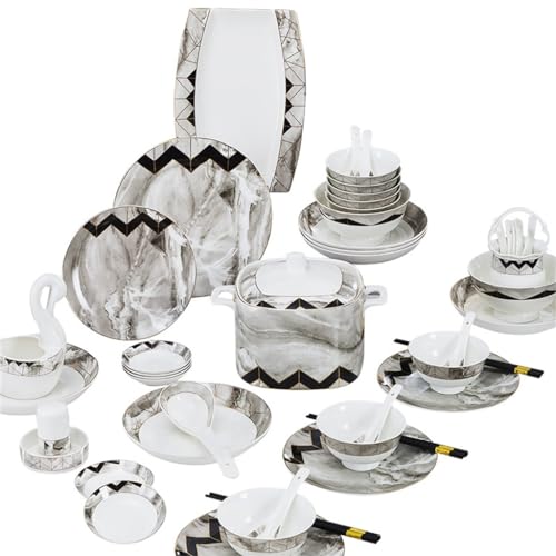 DYHWAC Vajilla De Cerámica, Cuencos, Utensilios, Platos, Cuencos De Porcelana, Juego De Palillos