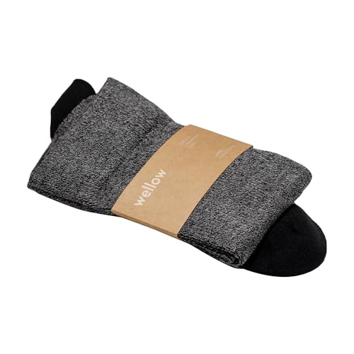 Wellow Premium Socks (Compression Socks - Regular) for Men and Women, Made with Viscose from Bamboo, Relieves Swelling, Nurses - Pregnancy Support, MD, Black Twist, Regular