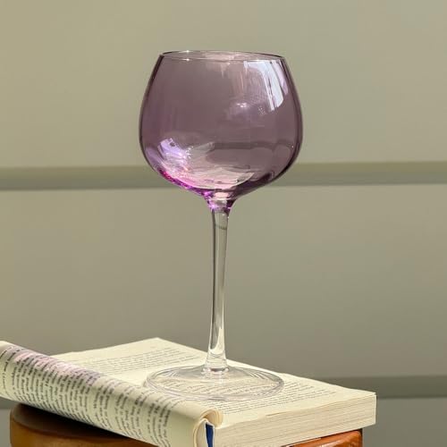 Flauta de champán de cristal morado de 15,56 oz y diseño exclusivo para celebraciones 6