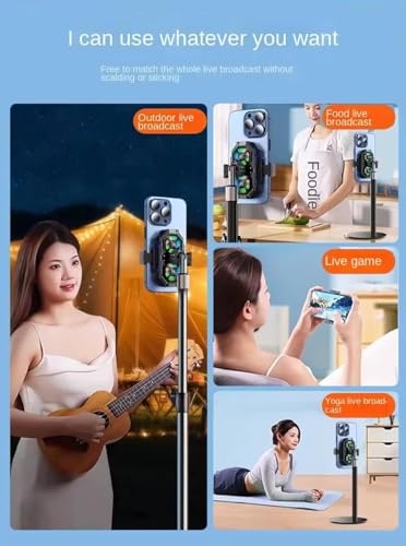 Image of BKN Fast Cooling Mobile AC Dual-Fan Radiator 3 Gear Adjustable Phone Temp Display Fast Cooler System Heat Sink With RGB Back Clip Type | Compatible with iPhones /Android Phone Width from 6 to 8 cm