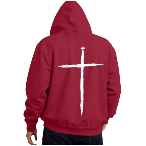 Christian Hoodies for Men Casual Autumn Faith Hoodie Fall Cross Christian Sweatshirts Faith Cross Graphic Hoodie Pullover2