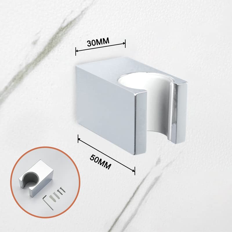 Juego de alcachofa de ducha de mano de alta presión con manguera de latón macizo y soporte de montaje en pared, conector G1/2 para baño, potente flujo de agua, diseño de fácil instalación