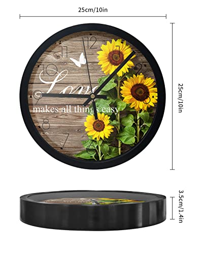 Round-Wall-Clocks-Battery-Operated-Rustic-Wood-Plank-Blooming-Sunflower-Primitive-Country-Silent-Non-Ticking-Wall-Clock-Wall-Clock-for-Living-RoomBedroomKitchenOfficeDecor-10inch Round Wall Clocks Battery Operated Rustic Wood Plank Blooming Sunflower Primitive Country Silent Non Ticking Wall Clock Wall Clock for Living RoomBedroomKitchenOfficeDecor 10inch