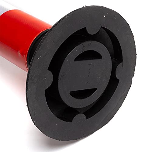 Allpax Leitzylinder überfahrbar - Park-Absperrpfosten - Selbstaufrichtender Begrenzungspfosten, Höhe 750 mm, Kunststoff, rot-Weiss