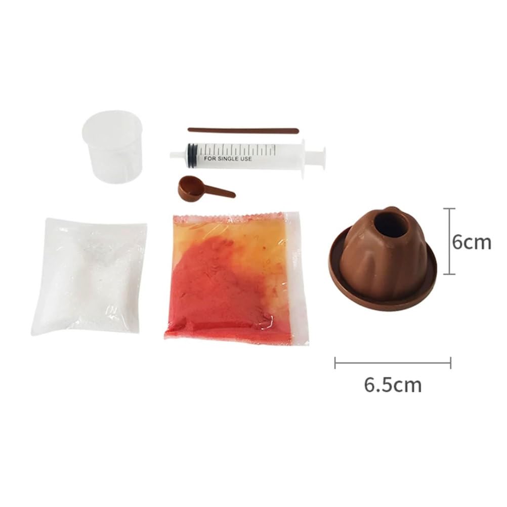 Kit per esperimento di Mini eruzione vulcanica Montessori | Giocattolo scientifico di geologia per bambini sull'eruzione vulcanica, set completo di materiali per la reazione