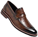 SWZEC Italian Penny Loafers (Brown,13)