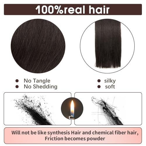 Extensions cheveux humains bande adhésive noir naturel pour coiffure mariage