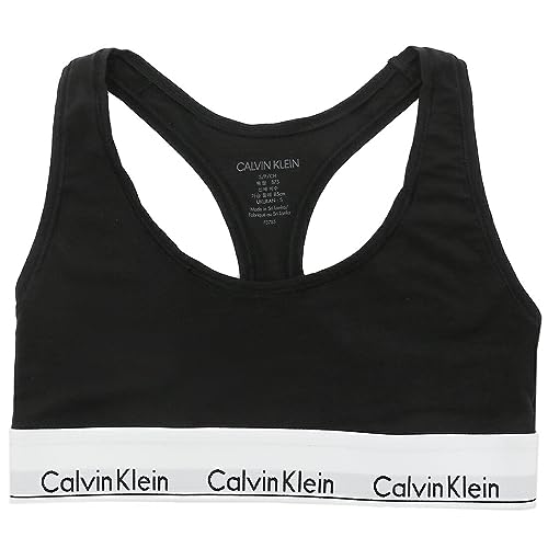 [JoNC]AEgbg ubg ubN fB[X CALVIN KLEIN F3785 001 MODERN COTTON UNLINED BRALETTE BLACK WEFA (L) [sAi]
