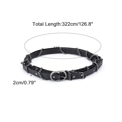 Ayliss Medieval Leather Metal Chain Belt DIY Faux Leather Pirate Belt Renaissance Costume Women Viking Accessories Steampunk2