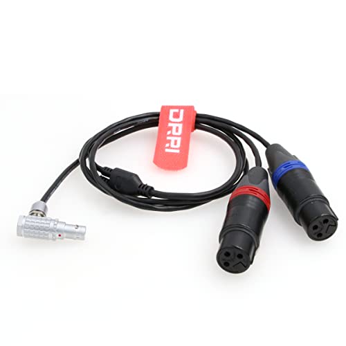 DRRI Audio Inputs Cable Dual XLR 3-Pin Female to 0B 6Pin for ARRI Alexa Mini LF Camera, RA 6P-2*3xlr female - Image 2