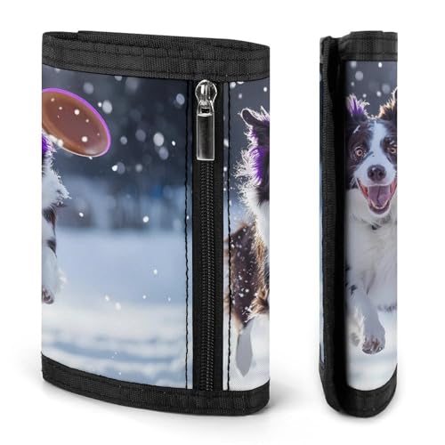 Running Border Collie Trifold Wallets Lightweight RFID Blocking Wallet Credit Card Holder Custom Gifts for Men Women3