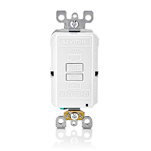 Leviton AGRBF-W cara en blanco AFCI/GFCI de 20A para maxima proteccion contra fallos
