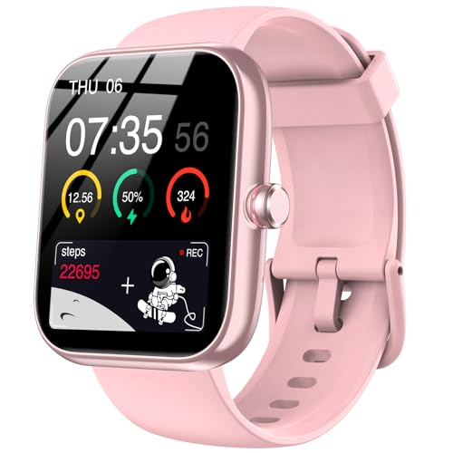 Smart Watch with Alexa Built-in, Bluetooth Calls/Notifications, 1.83' HD Health Fitness Tracker, 24/7 Heart Rate and Sleep Tracking, 120+ Sports Modes, IP68 Waterproof for iPhone and Android (Pink)