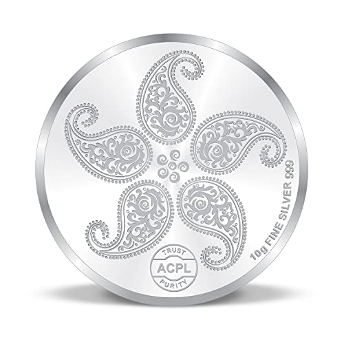 Image of Precious Moments Radha Krishna Silver Coin 10 Gram | 20 Gram | 50 Gram | 100 Gram BIS Hallmarked Round Square Flower Shaped 999 Purity with Gift Box by ACPL