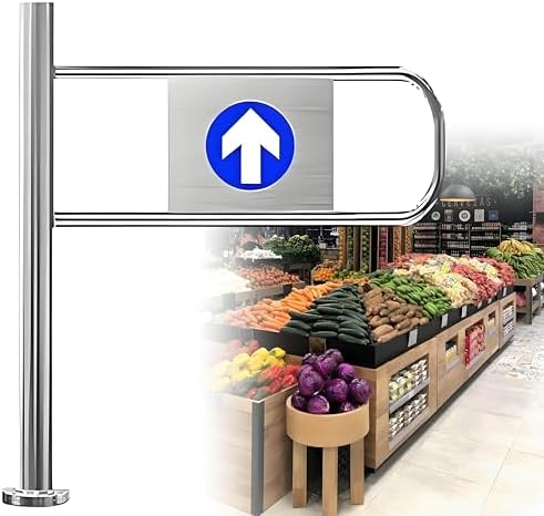 Heavy-Duty Automatic Closing Swing Gate - Stainless Steel One-Way Safety Door for Entrances, Porches, Malls & Playgrounds, 80x100cm, Left-Swinging Design