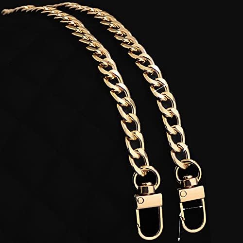 Yueser Purse Chain with Buckles, 4 Pieces 120cm Metal Bag Chain Straps Replacement Purse Chain Straps Adjustable Handbag Chain Strap for Handbag Crossbody Shoulder Bag Gold Rose gold Gun Black Silver