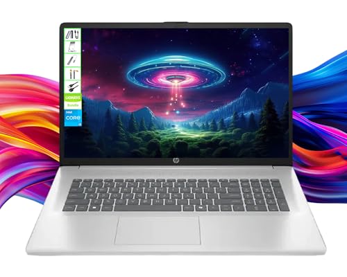 HP 17.3インチ HD+ ディスプレイ 2025 アップグレード版 ノートパソコン | 第13世代 Intel 8-Core i3 プロセッサー | 16GB RAM | 512GB SSD + 128GB ポータブル SSD | ウェブカメラ | 高